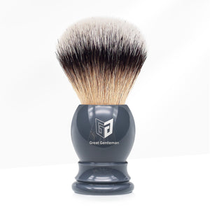 Open image in slideshow, GG Shaving Brush｜Nylon Hair｜Grey Acrylic Handle
