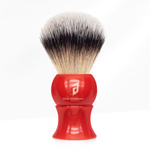 Open image in slideshow, GG Shaving Brush｜Nylon Hair｜Red Waist Drum Acrylic Handle
