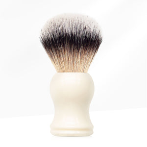 Open image in slideshow, GG Shaving Brush｜Nylon Hair｜White Acrylic Handle｜Double Bottom
