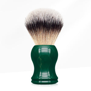 Open image in slideshow, GG Shaving Brush｜Nylon Hair｜Green Acrylic Handle｜Double Bottom
