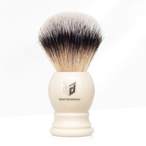 Open image in slideshow, GG Shaving Brush｜Nylon Hair｜White Acrylic Handle
