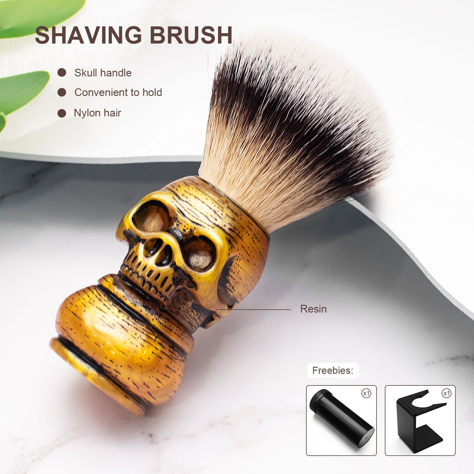 GG Shaving Brush｜Nylon Hair｜Skeleton Resin Handle