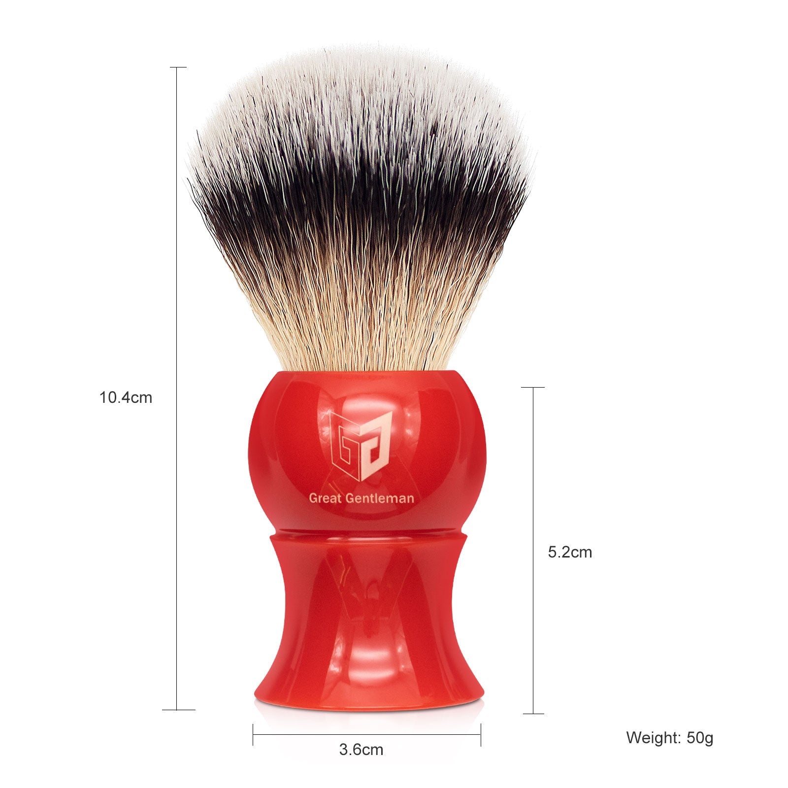 GG Shaving Brush｜Nylon Hair｜Red Waist Drum Acrylic Handle
