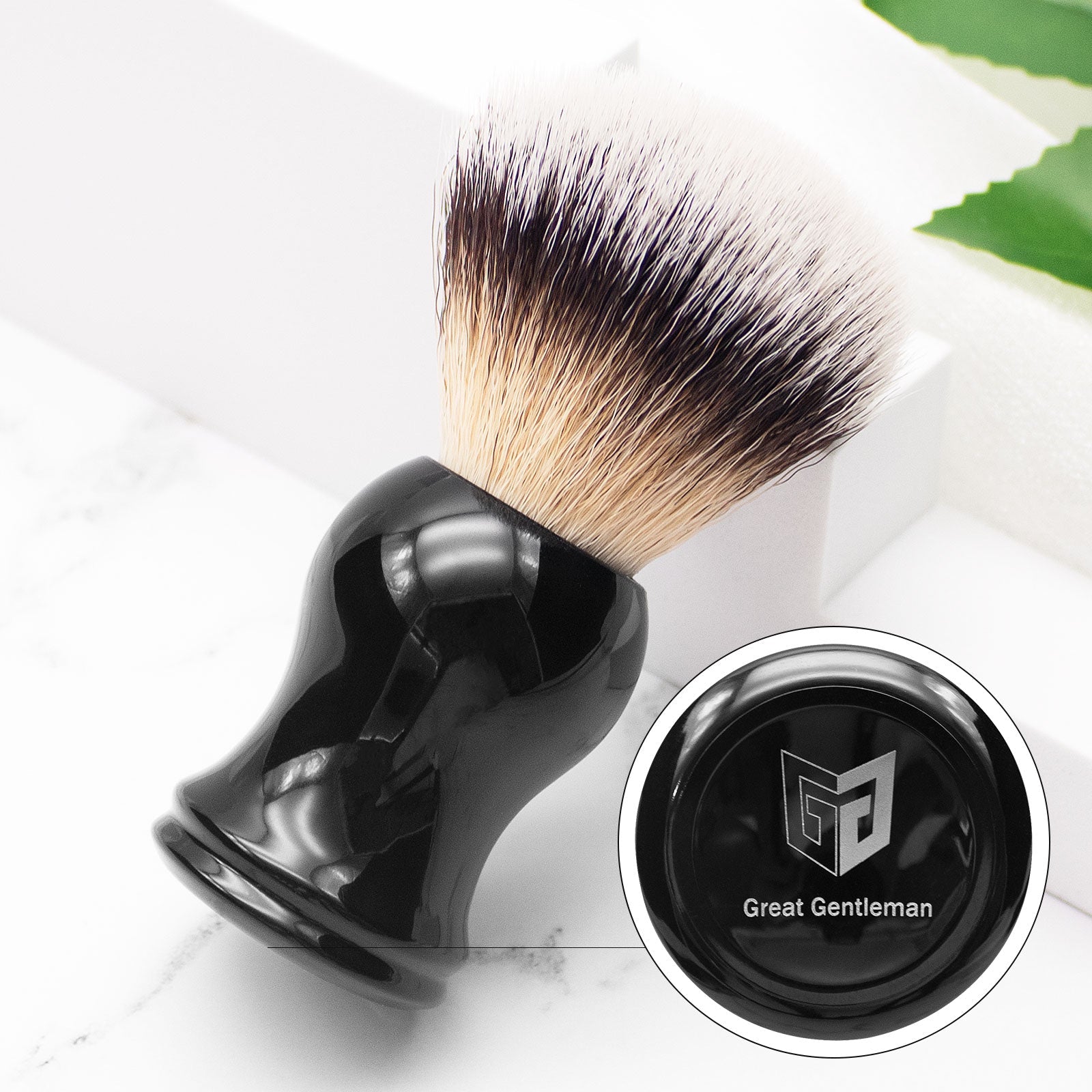 GG Shaving Brush｜Nylon Hair｜Black Acrylic Handle｜Double Bottom