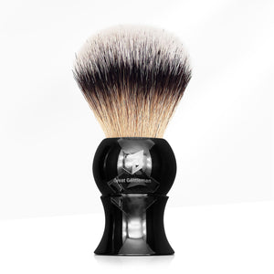 Open image in slideshow, GG Shaving Brush｜Nylon Hair｜Black Acrylic Handle｜Waist Drum
