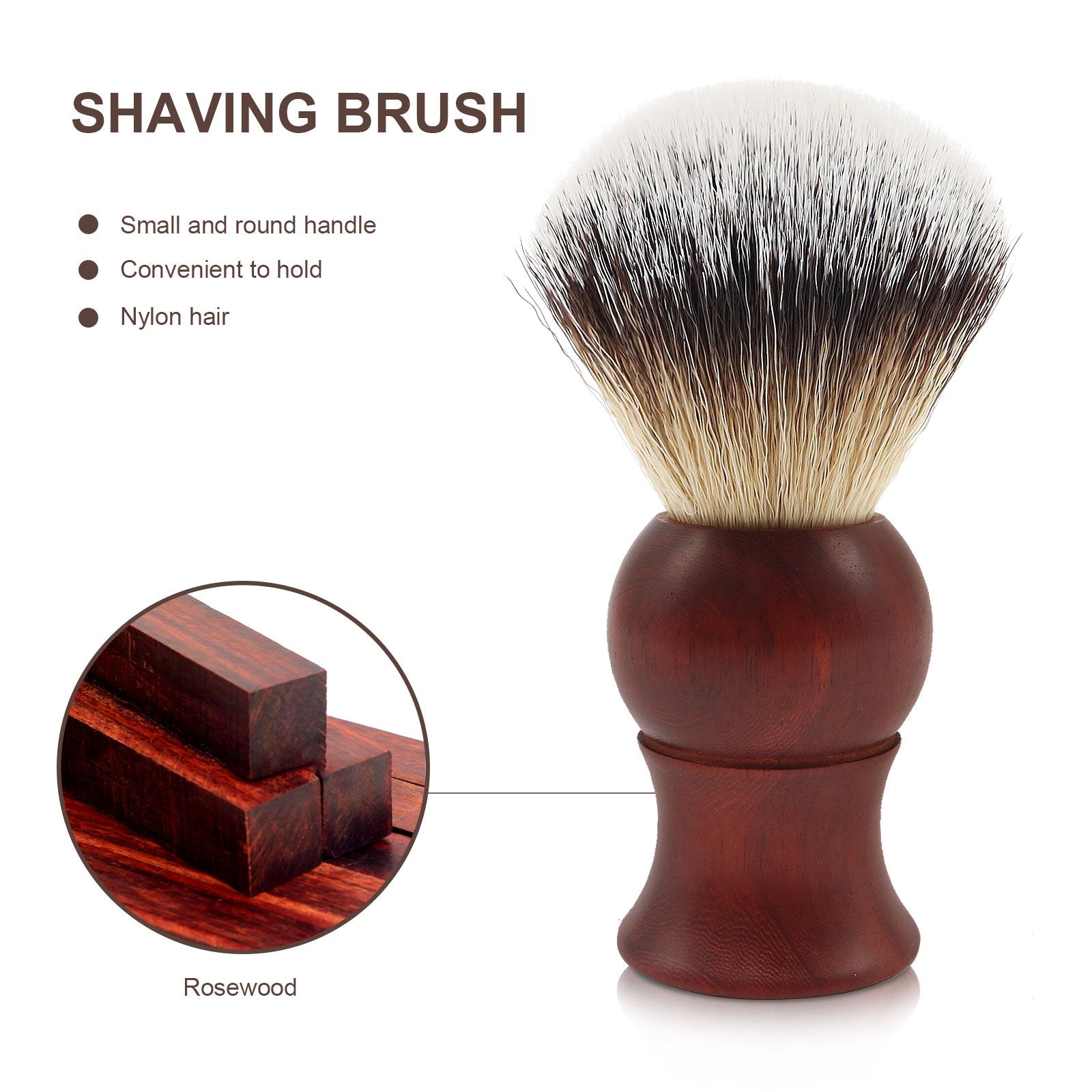 GG Shaving Brush｜Nylon Hair｜Red Rosewood Handle